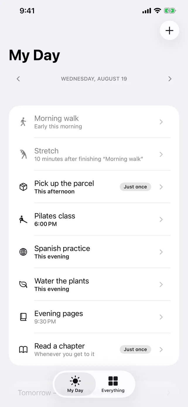 My Day: a morning walk, stretch after it, and what’s coming later